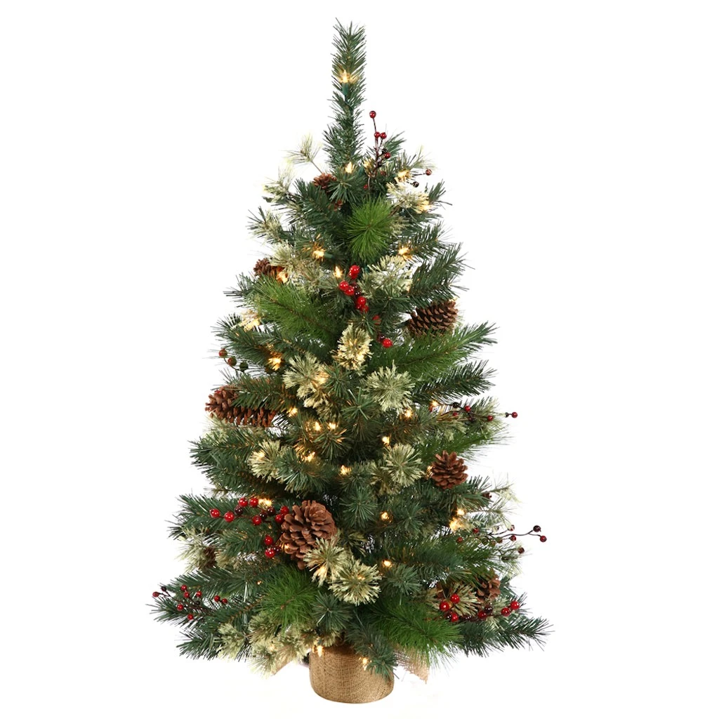 Vickerman Pre-Lit Artificial Christmas Tree With Berries And Cones (22393) 1 Vickerman Pre-Lit Artificial Christmas Tree With Berries And Cones (22393)