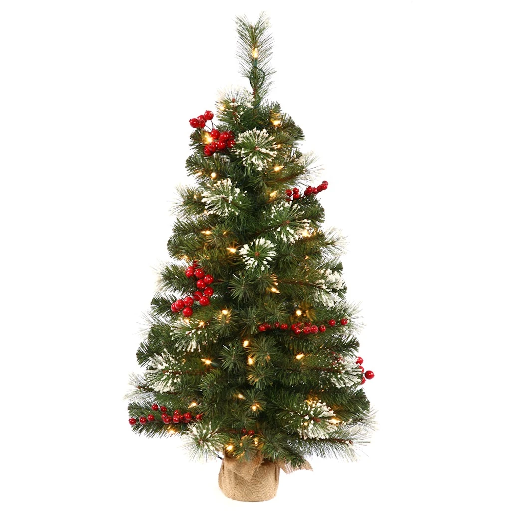 Vickerman Pre-Lit Artificial Christmas Tree With Berries (22420) 1 Vickerman Pre-Lit Artificial Christmas Tree With Berries (22420)