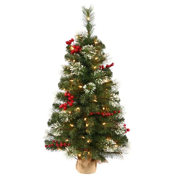 Vickerman Pre-Lit Artificial Christmas Tree With Berries (22420) 2 Vickerman Pre-Lit Artificial Christmas Tree With Berries (22420) - Image 2