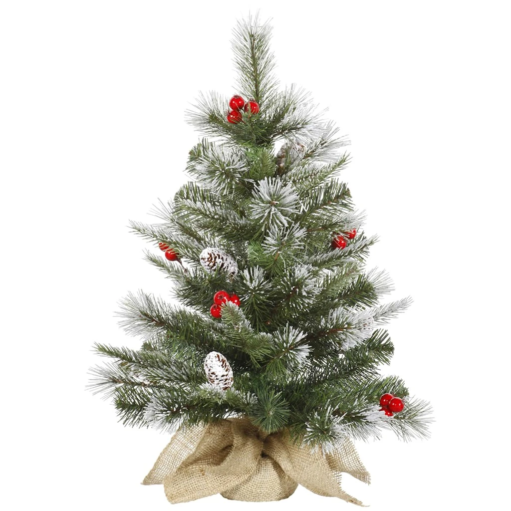 Vickerman Pre-Lit Artificial Christmas Tree With Frosted Pine Cones And Red Berries (27661) 1 Vickerman Pre-Lit Artificial Christmas Tree With Frosted Pine Cones And Red Berries (27661)