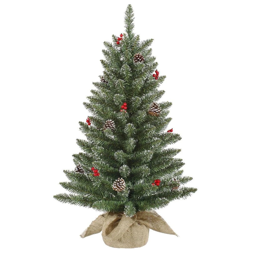Vickerman Unlit Artificial Christmas Tree With White Tip Cones And Shiny Red Berries (27729) 1 Vickerman Unlit Artificial Christmas Tree With White Tip Cones And Shiny Red Berries (27729)