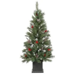 Vickerman Pre-Lit Artificial Christmas Tree With Red Berries (27778)