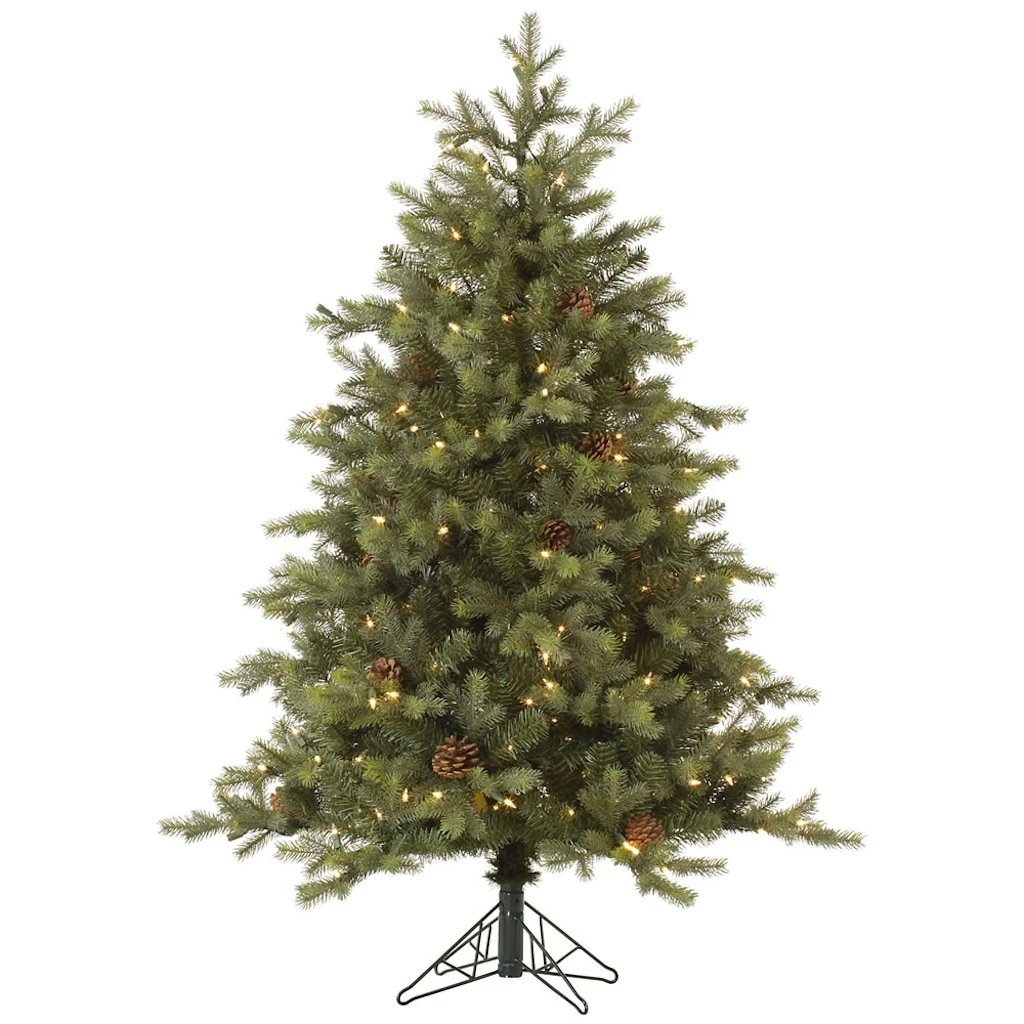 Vickerman Pre-Lit Artificial Christmas Tree With Pine Cones (Includes On / Off Foot Switch) (32783) 1 Vickerman Pre-Lit Artificial Christmas Tree With Pine Cones (Includes On / Off Foot Switch) (32783)