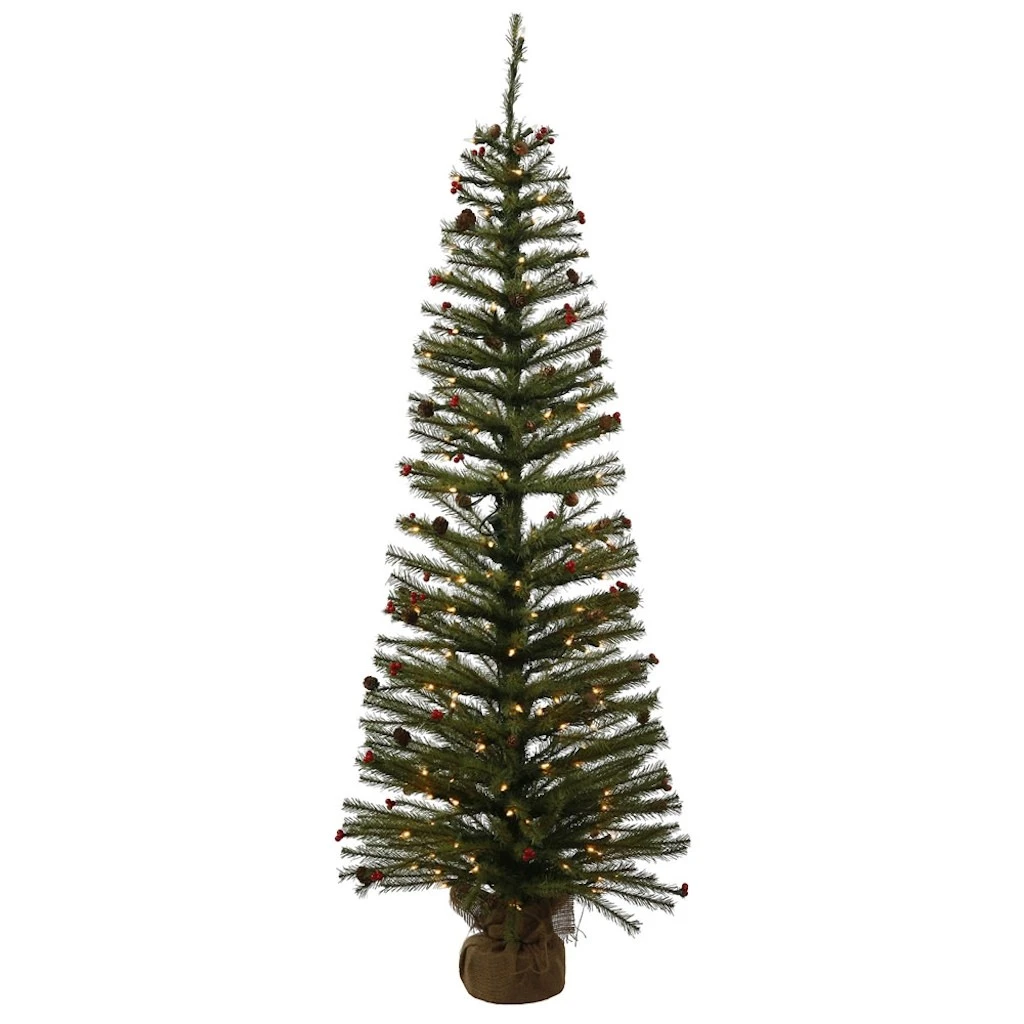 Vickerman Pre-Lit Artificial Christmas Tree With Berries And Pine Cones (335161) 1 Vickerman Pre-Lit Artificial Christmas Tree With Berries And Pine Cones (335161)